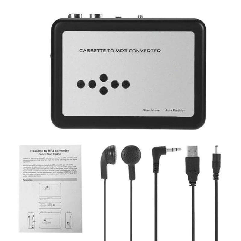 Портативная Кассетная лента с USB на MP3 iPod CD преобразователь Захват аудио