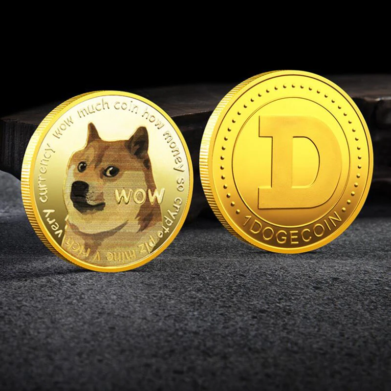 Забавные дожкойн цвета: золотистый серебристый Doge набор памятных монет Wow с