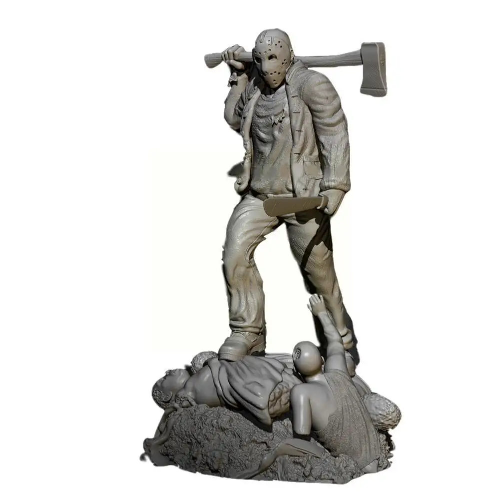 

75mm 1/24 Resin Soldier White Mold Model Kits Figure Mold Self-assembled 2553 Jason Toy DIY Gift Boy For Child Best Butc W7X1