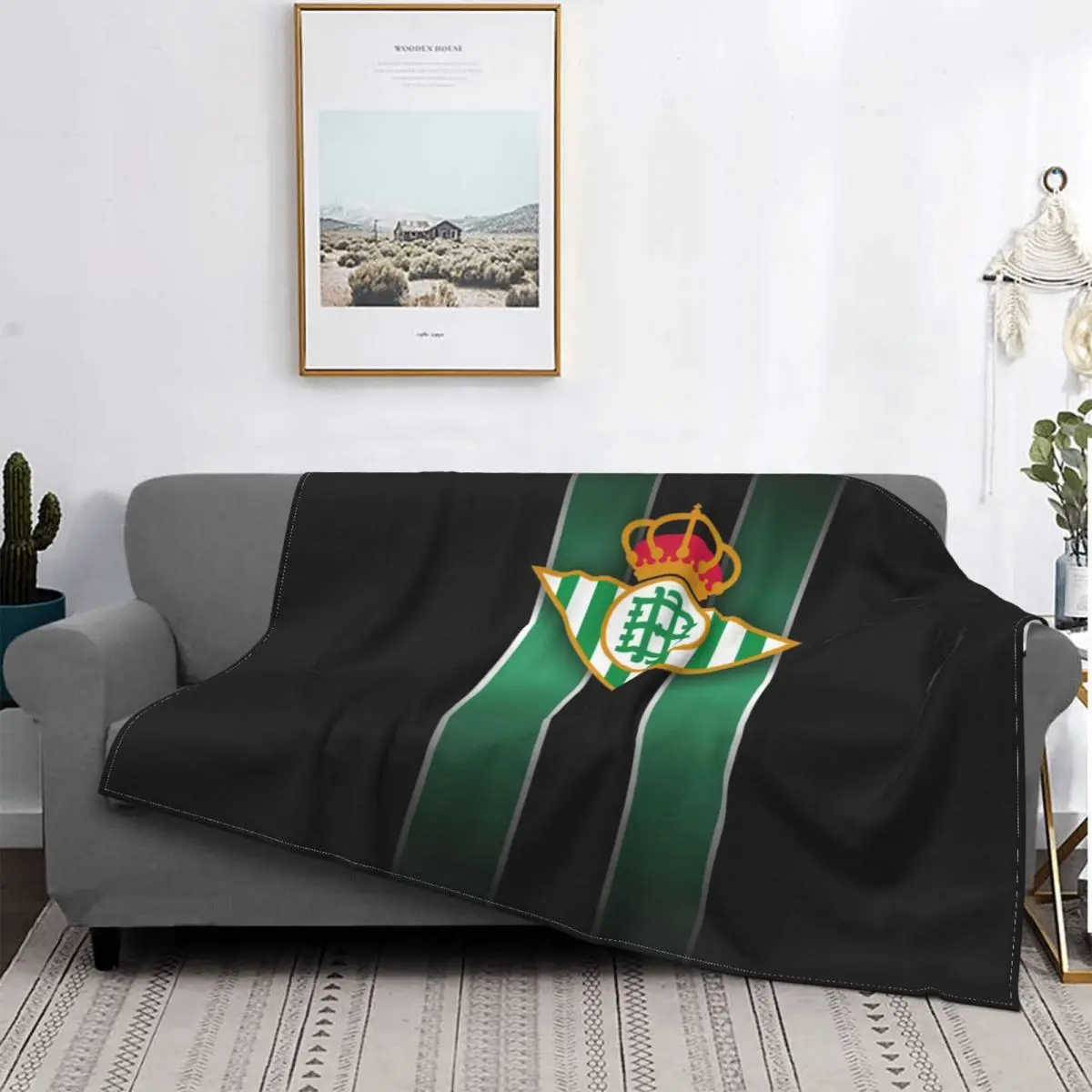 

Real Betis-Manta a cuadros para cama y sofah, manta de Anime, colcha de verano, 2069