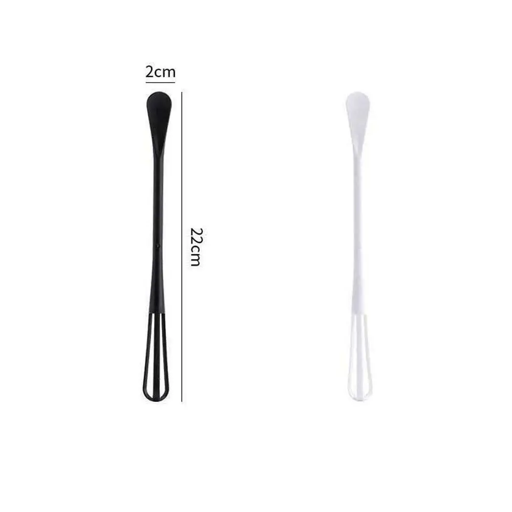 Многофункциональный мини-венчик ручной из пластика с длинной ручкой и двумя головками для перемешивания домашних инструментов и аксессуаров.