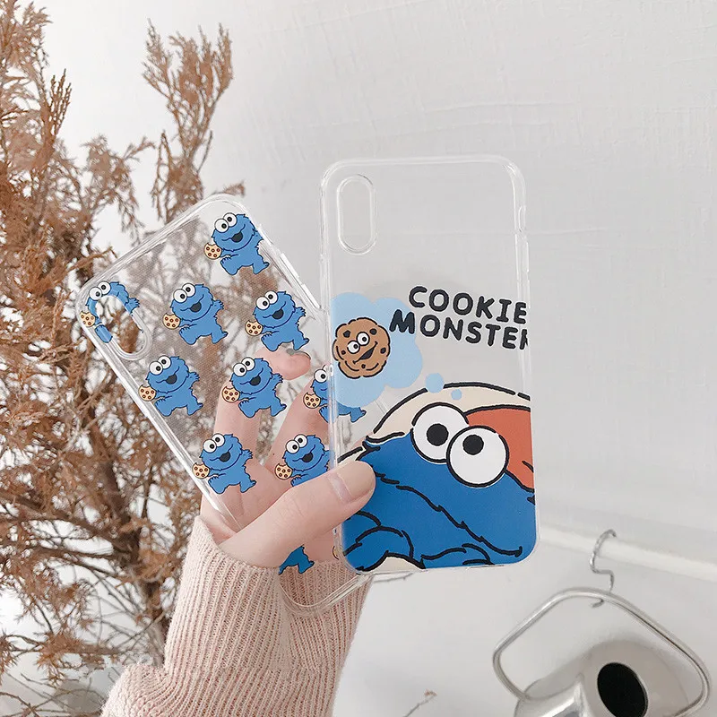 Милый мультяшный чехол Elmo с изображением печенья Улица Сезам для iPhone 11 Pro Max 7 Puls 6 6S