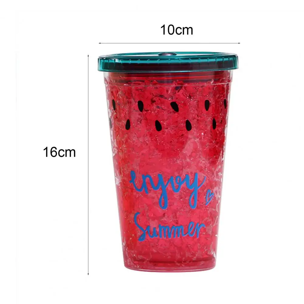 Double-layer Plastic Straw Cup with Lid Lovely Sweet Fruit Color Letter Bottle Broken Ice Cold Water for Home | Дом и сад