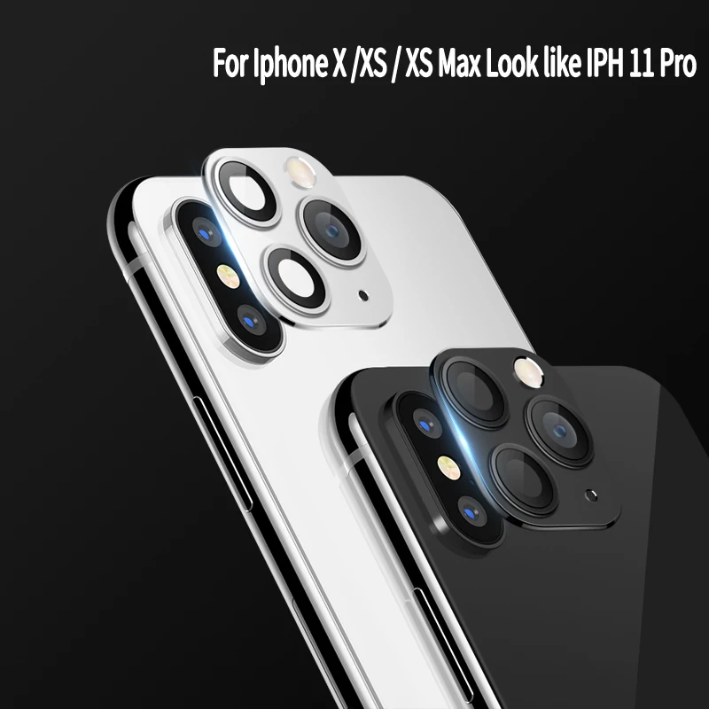 Роскошная металлическая наклейка защитный чехол для объектива камеры iPhone X XS MAX