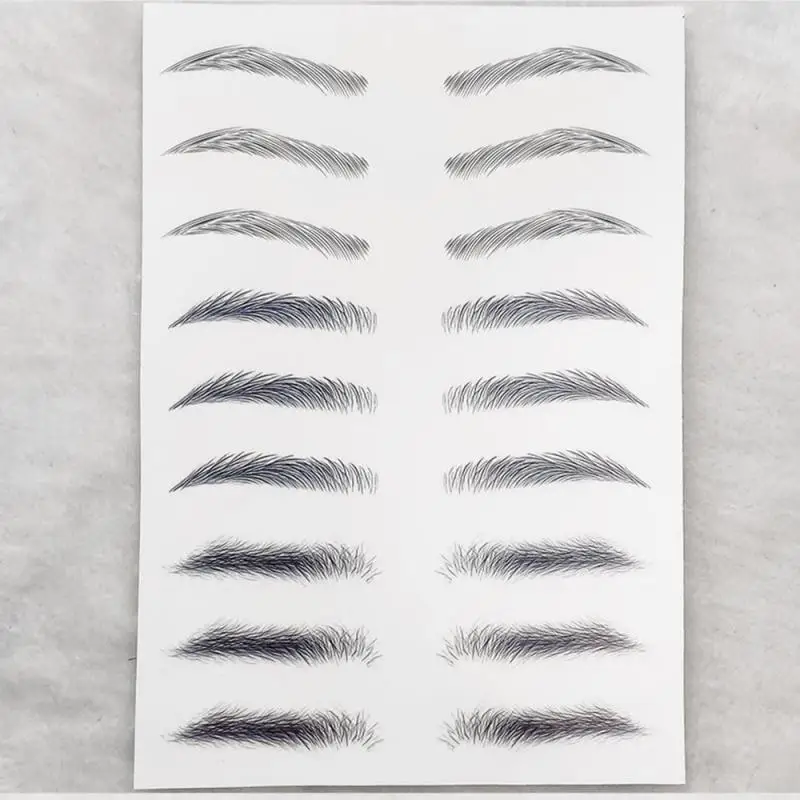 1 Sheet 4D Eyebrow Makeup Tattoo Sticker Bionic Waterproof Long Lasting Enhancer Semi-Permanent Make up 16 style Template Tools | Красота и