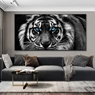 Черно-белая голова тигра, Картина на холсте, современные фотообои и принты, настенные картины для гостиной, домашний декор