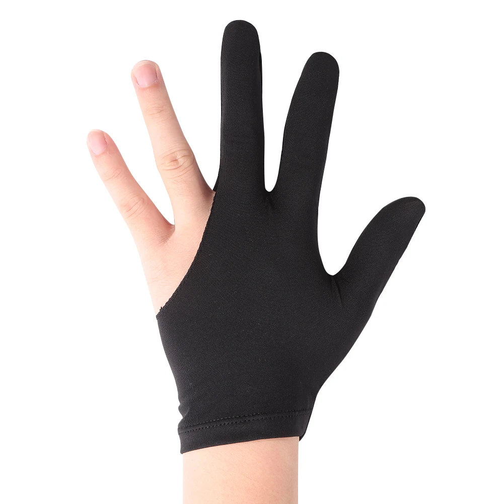 

Three Fingers Anti Skid Snooker Billiard Cue Gloves Lycra Fabrics Embroidery Left Hand Open Pool Elasticity Fitness Accessories