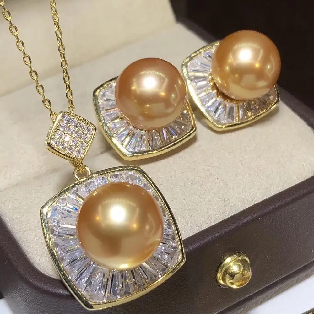 Женский жемчужный комплект D511 ювелирное изделие круглой формы 8-12 мм из