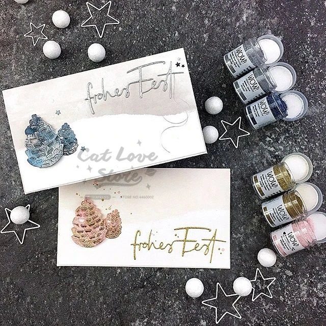 Frohes Fest German Happy Holidays Metal Cutting Dies Scrapbooking Stencil Die Cuts Card Making Craft Embossing New For 2019 | Дом и сад