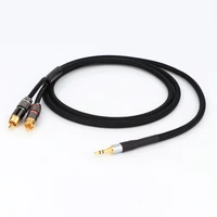 hifi 3 5mm male to 2 rca stereo cable budweiser rca hifi audio cable with magnetic ring diy for mp3 dac amp