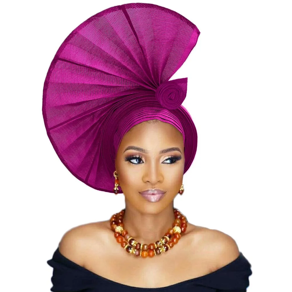 Хорошая нигерийский геле под традиционное платье aso oke бисером Авто Свадебные