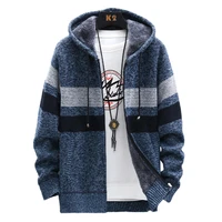 2021 new free shipping hot sale autumn and winter mens high quality knitted thick coat mens hooded sweater mens casual warm c