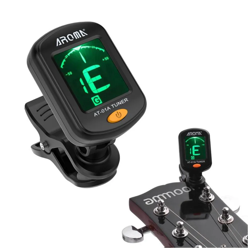 

Clip-On Electric LCD Display Guitar Tuner For Guitars Bass Ukulele With Battery Folk Acoustic Guitar Tuner Parts Accessories