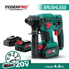 Бесщеточный Электрический вращающийся молоток беспроводной молоток 20 в 4 функции молотковая Машина Бурение бетонный инструмент POSENPRO