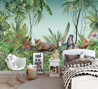 customized 3d peeling wallpaper tropical rainforest animal childrens mural living room bedroom background wall home decoration