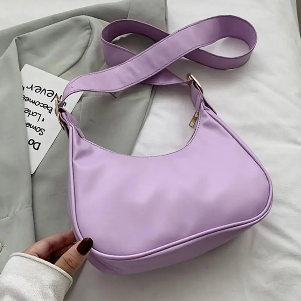 

Fashion Exquisite Shopping Bags Vintage Crossbody Bag Women Crescent Shaped Simple Leather Shoulder Handbags