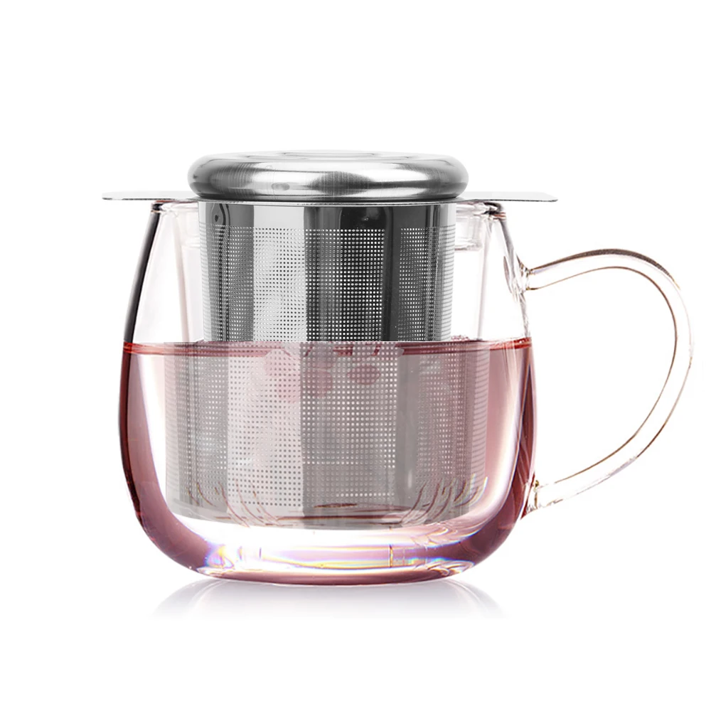 

Tea Infusers Basket Lid Tea and Coffee Filters Stainless Steel Reusable with 2 Handles Fine Mesh Tea Strainer