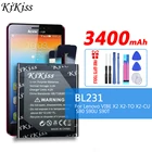 Литий-ионный аккумулятор KiKiss BL231 для Lenovo VIBE X2, X2-TO, X2-CU, S90, S90U, S90T, 3400 мАч