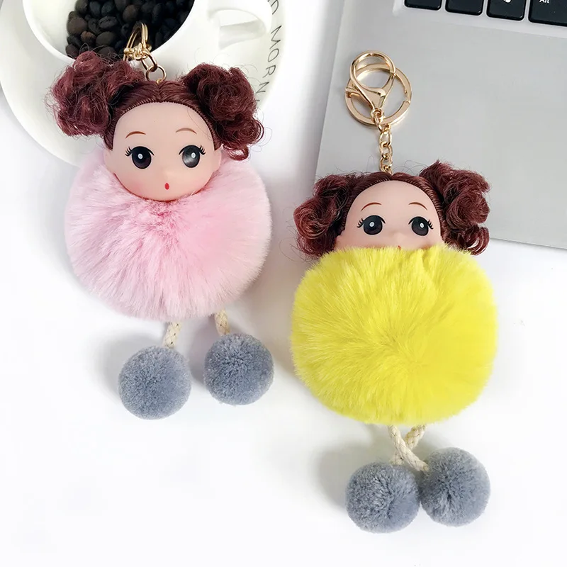Новый креативный брелок с помпоном милый пушистый плюшевый куклы брелоки