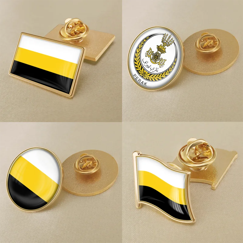 

Coat of Arms of Perak of Malaysia Flag National Emblem Brooch Badges Lapel Pins