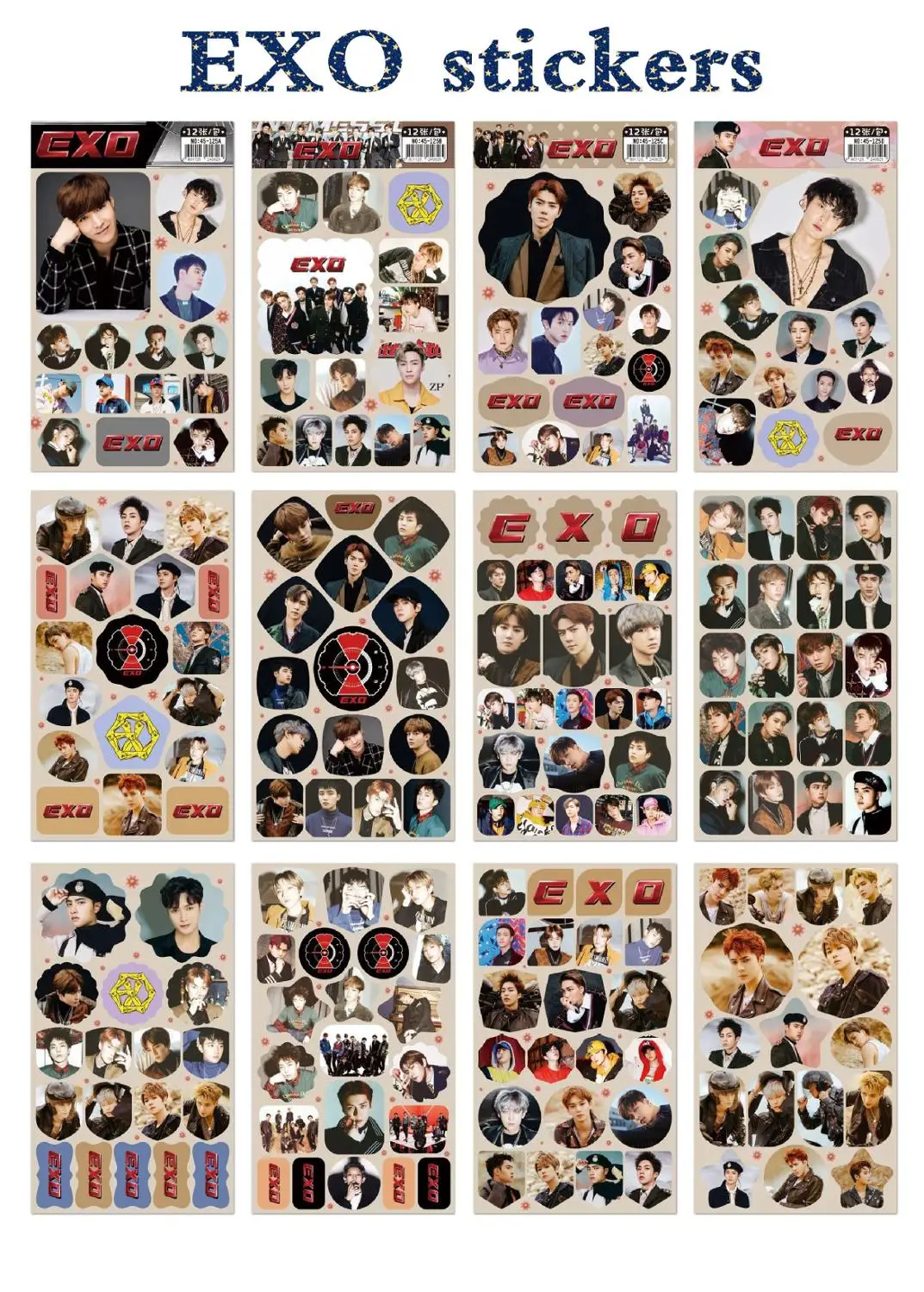 12 шт./компл. EXO маленькая Настенная Наклейка Корейский KPOP звезда вокруг наклейки