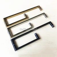 Durable 304 Stainless Steel Frameless Shower Glass Door Handles L Shape Bathroom Door Push Pull Handles Towel Bar 5 Colors