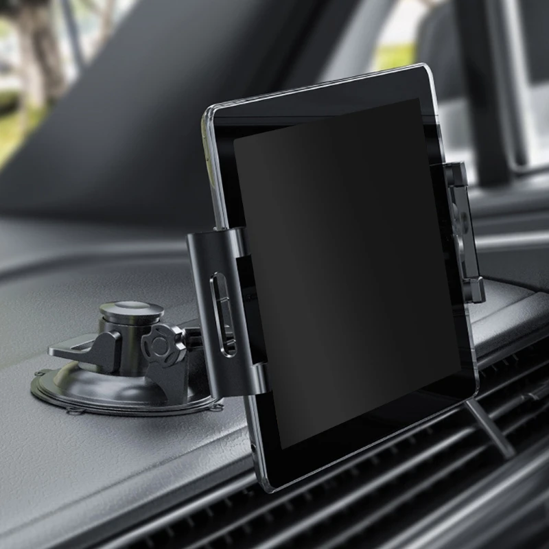 

H9EB Universal Car Tablet Holder Adjustable Windshield Strong Suction 360 Rotation Car Stand Bracket Holder for 5.11inch