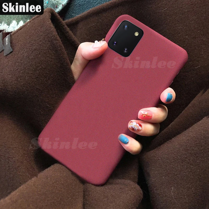 Мягкий матовый чехол Skinlee для Samsung Galaxy Note 10 Lite полноразмерный защитный