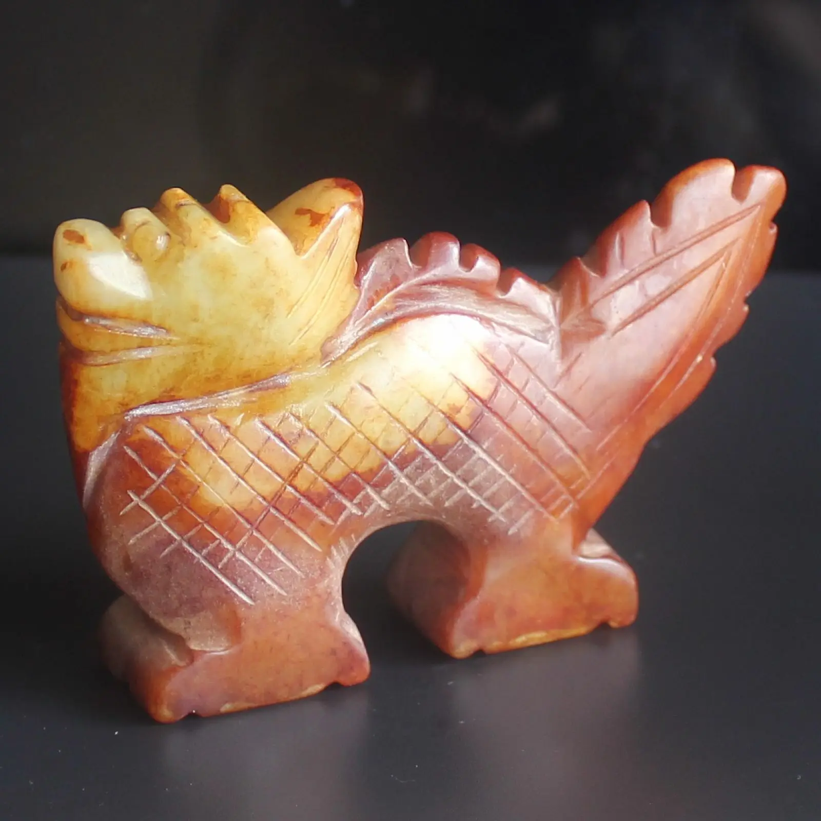 Резная китайская Статуэтка дракона из старого нефрита|Статуи и скульптуры| |