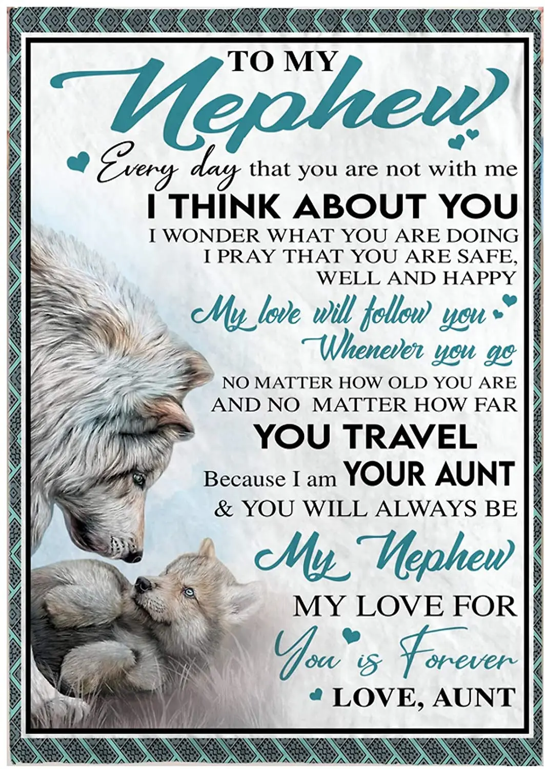 

Универсальное Флисовое одеяло для моего племянника, племянницы от дяди, тёи волка, Флисовое одеяло для путешествий, потому что я Ваша тетя