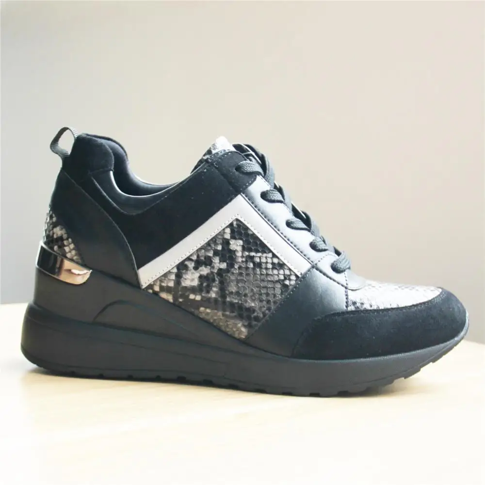 Женские леопардовые кроссовки на платформе Сезон весна зима Женская обувь