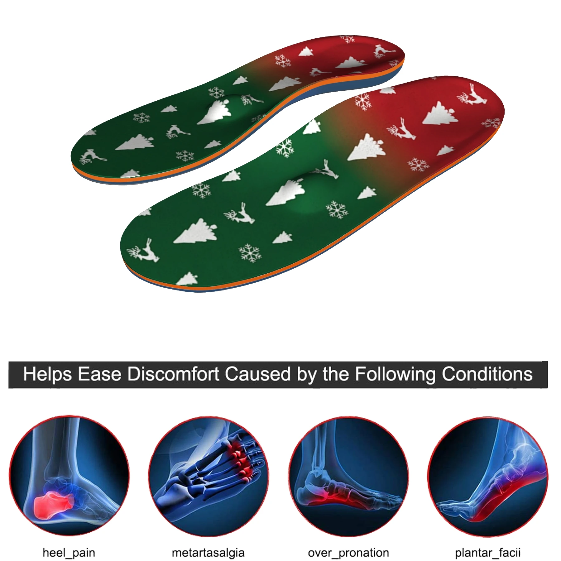 

Tree Pattern Original length Foot Pain High Arch Support Insoles for Women and Men flat feet Orthotic Inserts iFitna