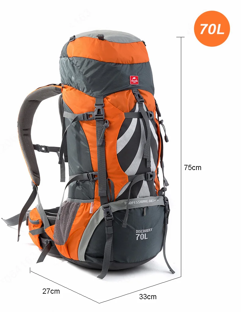 NatureHike 70L рюкзак для походов на открытом воздухе, нейлоновый водонепроницаемый рюкзак для путешествий, спортивный рюкзак из алюминиевого сплава с внешней рамой