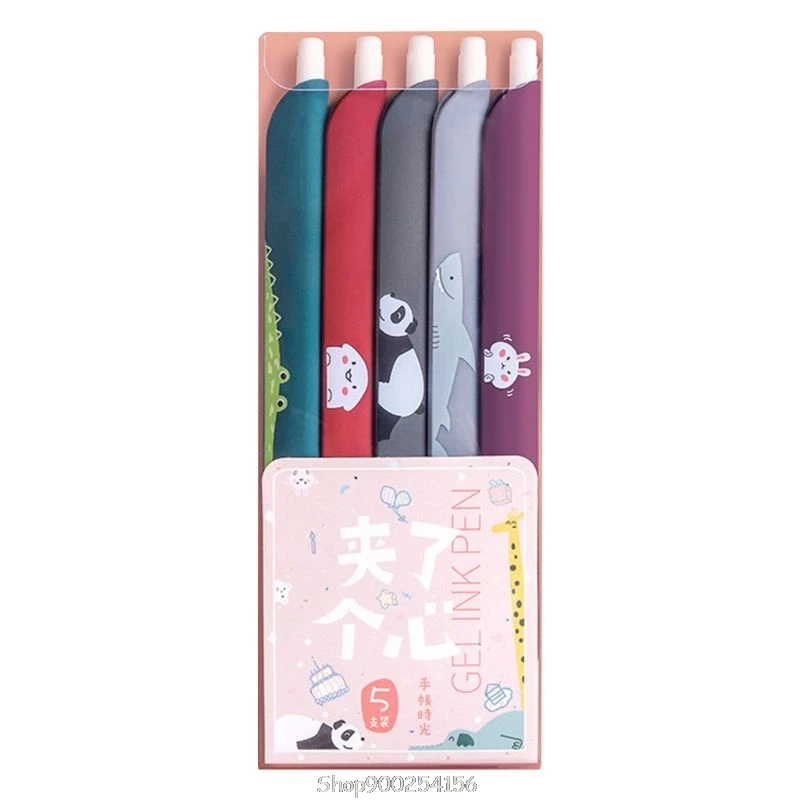

5pcs 0.5mm 3 in 1 Multifunction Retro Color Gel Pen Creative Journal Ruler Cartoon Bookmark N18 20 Dropship