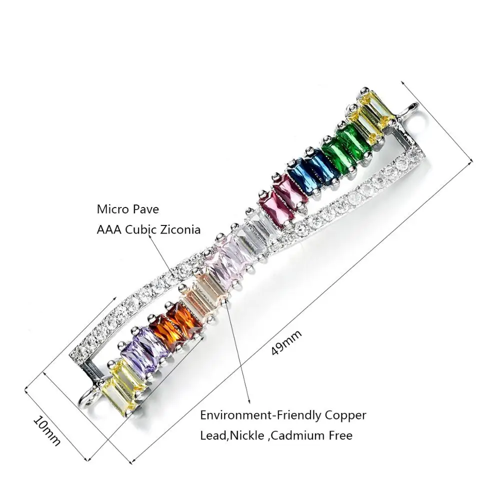 CHSXY изысканный галстук-бабочка микро выложенный Радужный Циркон латунный Шарм