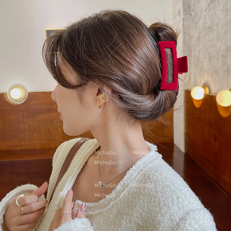 CX65 Корейский Бархатный зажим для волос заколка женский головы с большой акулой