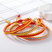 tibetan buddhist charm bracelet handmade knots blessed lucky rope adjustable braided bangles women and men multi color bracelets