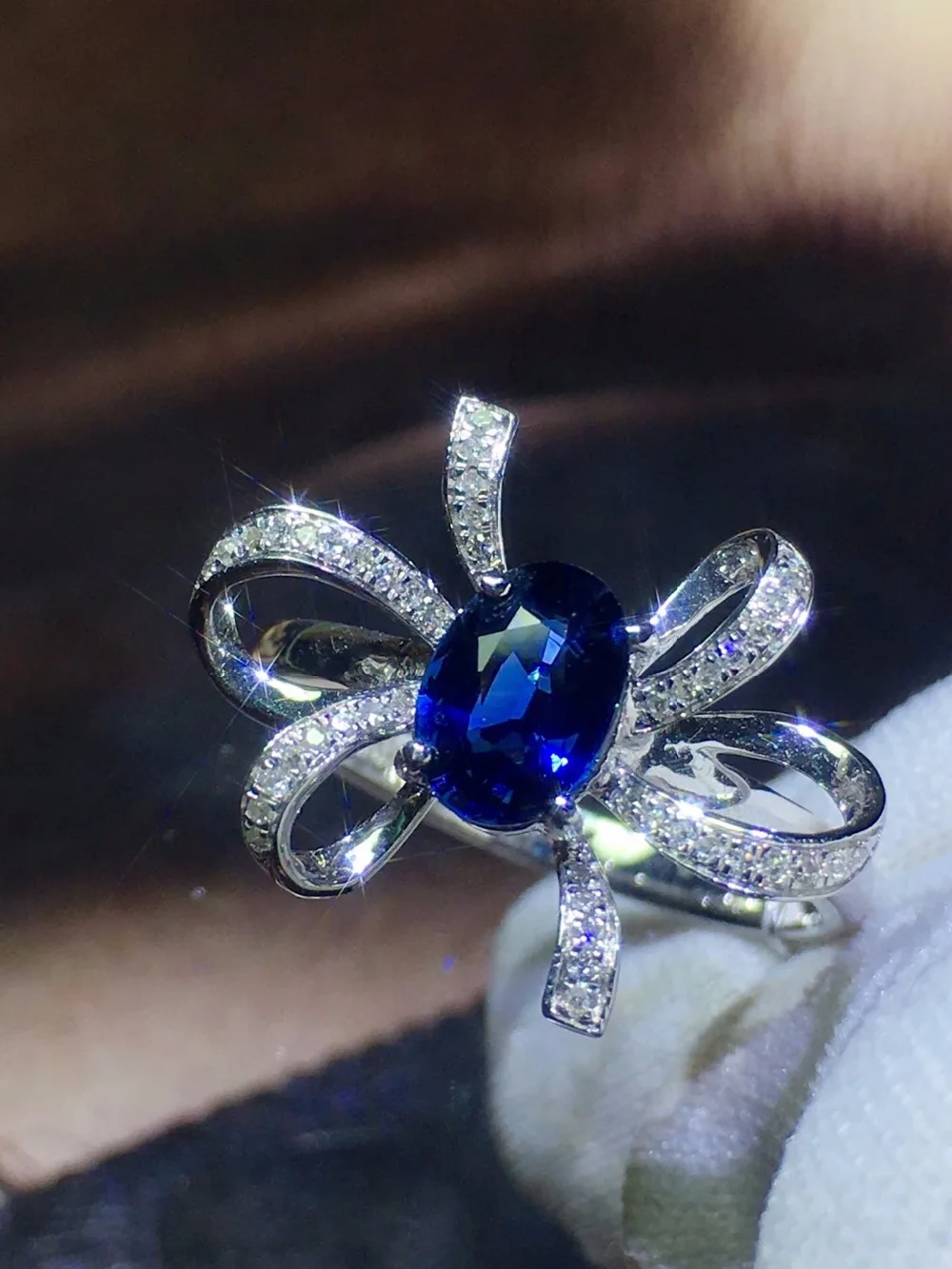 820 кольцо с синим сапфиром 1.15ct Настоящее чистое 18 K натуральный драгоценный камень, синий сапфир 18 k золото бриллианты камень женское кольцо