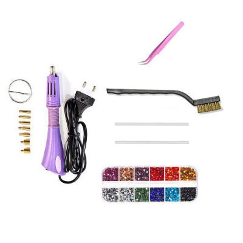 Горячая фиксация 2000 шт. красочные стразы горячей фиксации полный набор со