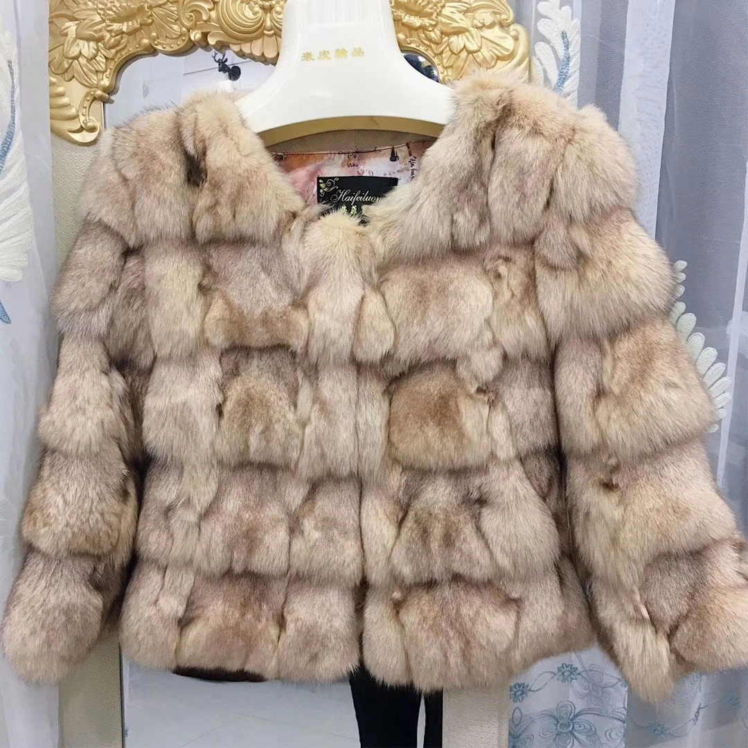 2020 new autumn natural real fox fur coat for women