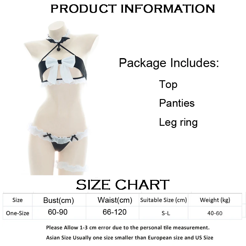 Костюм-майка для плавания с купальником в стиле Аниме Comics Girl Maid Halter с бантом и рюшами, а также с батом и колокольчиком для праздника у бассейна и на косплее AniLV.