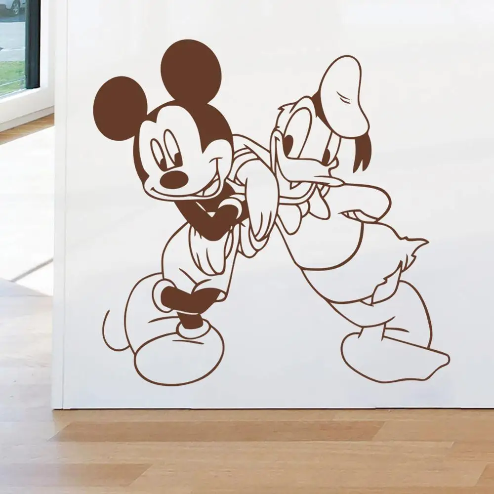 Дисней Микки Маус Дональд Дак виниловая наклейка на стену Детские аксессуары