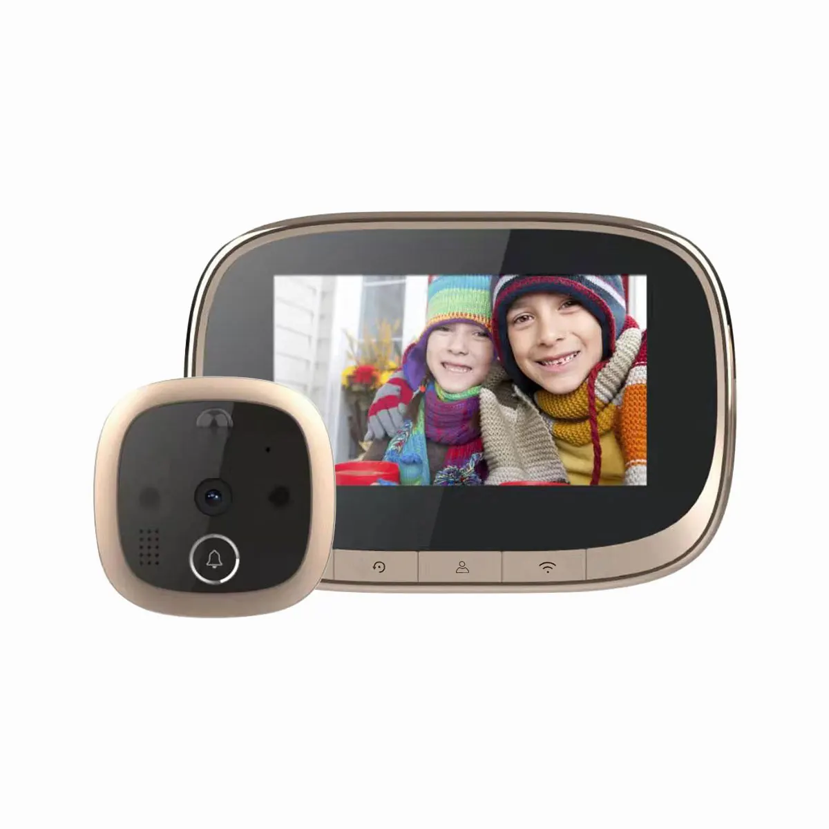C80 4.3" LCD Smart WiFi Video Doorbell Peephole Doorbell Viewer Home PIR Motion Detection Security Monitor Two-Way Voice