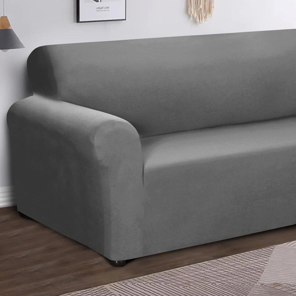 

Elastic Sofa Cover Solid Color High Stretch Cushion Couch Cover All-inclusive Furniture Protectors Slipcover Living Room Decor