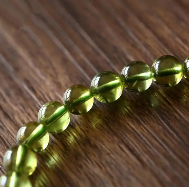 Браслет из натурального перидота для мужчин и женщин круглые ювелирные