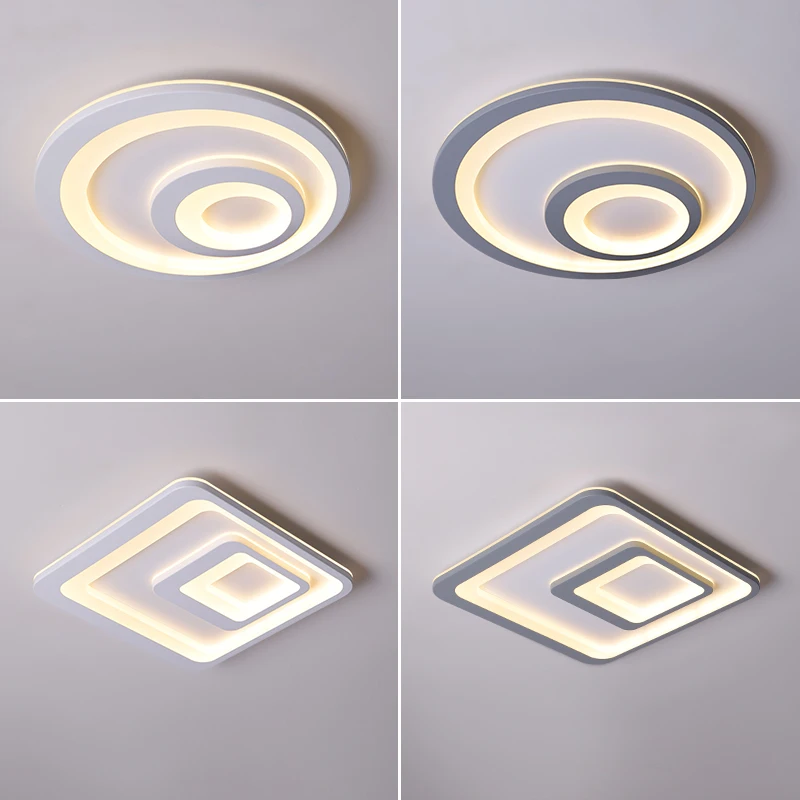 

Round/square Minimalist led chandelier For Bedroom studyroom lampadario led Gray/White Modern chandelier lighting light fixtures