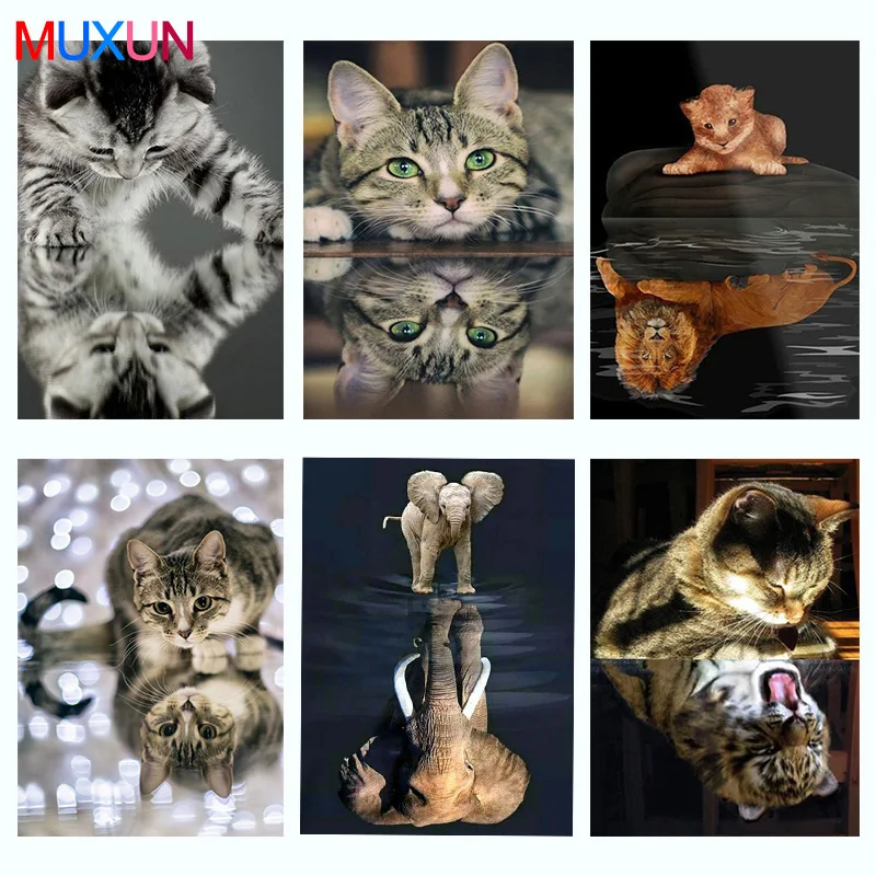 

Muxun Rhinestone Painting Crystal Decor Diy Diamond Painting Animal Dog Cat Lion 3D Cross Stitch Pattern Diamond Embroiderylx626