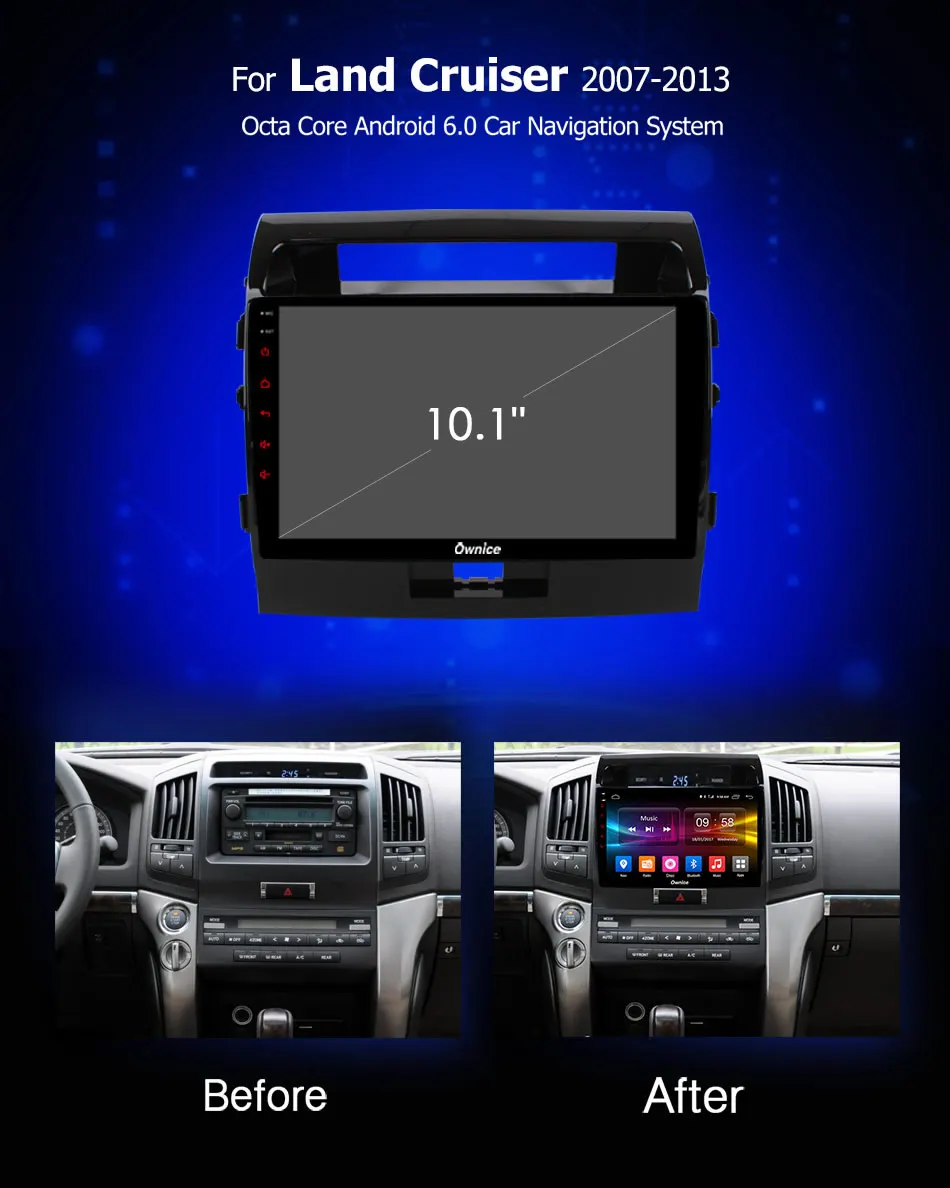Ownice 4G RAM 64 ROM10.1 &quotAndroid 9 0 автомобильный DVD Navi GPS Видео плеер DSP carplay SPDIF для Toyota land Cruiser