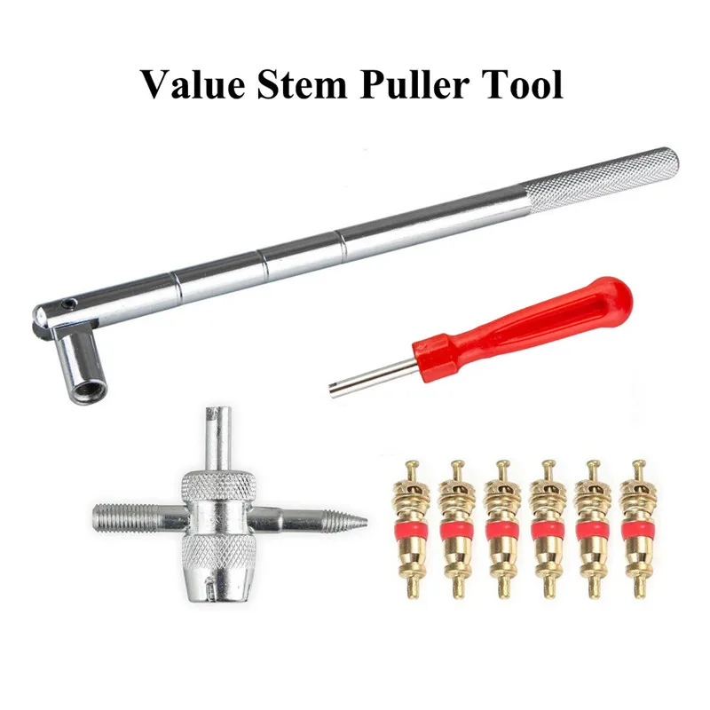 

1 set Bicycle valve replacement set rotary core tool 4 in 1 valve core pull valve valve tool