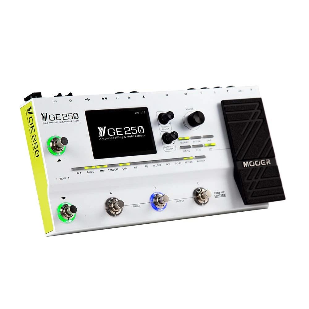 

MOOER GE250 Digital AMP Modelling Guitar Multi-Effects Pedal 70 AMP Models 180 Effect Types 70 Seconds Looper with PRE/POST mode